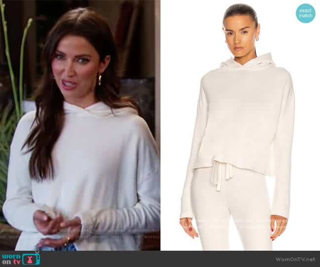 French Terry Cropped Hoodie by Enza Costa worn by Kaitlyn Bristowe on The Bachelorette