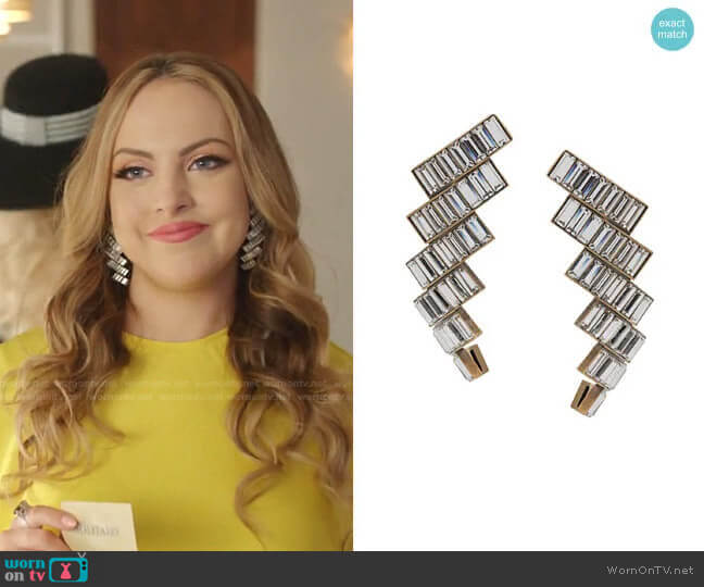 Evening Earrings by Balenciaga worn by Fallon Carrington (Elizabeth Gillies) on Dynasty