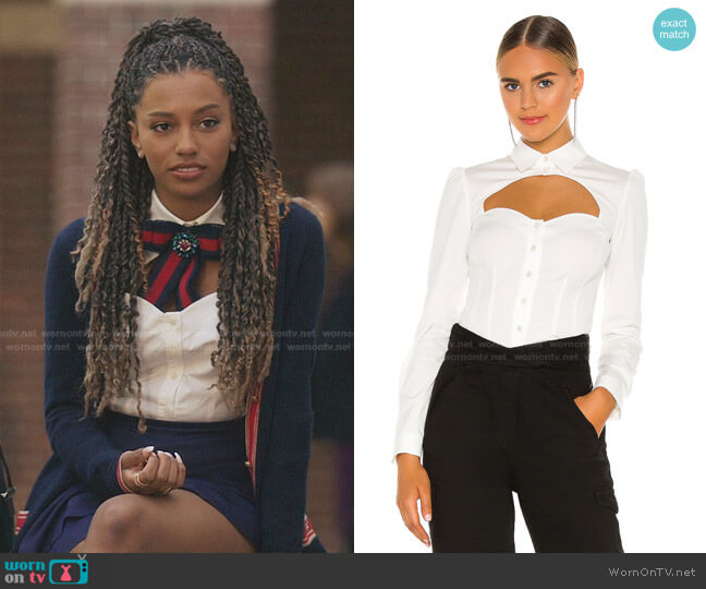 Bella Shirt by Fleur Du Mal worn by Monet de Haan (Savannah Lee Smith) on Gossip Girl