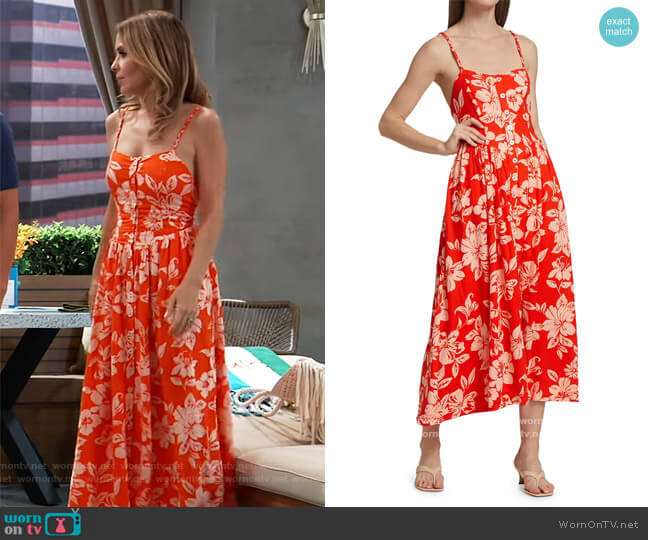 Wornontv Olivias Red Floral Print Maxi Dress On General Hospital Lisa Lo Cicero Clothes