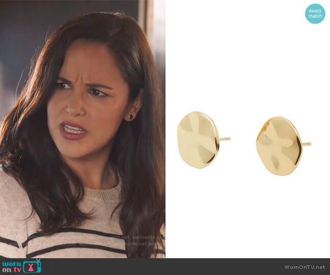 Chloe Small Stud Earrings by Gorjana worn by Amy Santiago (Melissa Fumero) on Brooklyn Nine-Nine