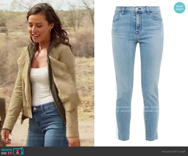 Alana cropped striped mid-rise skinny jeans J Brand worn by Katie Thurston on The Bachelorette