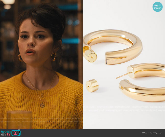 Mini Samira Hoops by Jennifer Fisher worn by Mabel Mora (Selena Gomez) on Only Murders in the Building