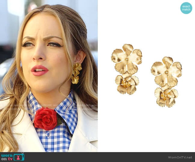 Collette Floral Drop Earrings by Jennifer Behr worn by Fallon Carrington (Elizabeth Gillies) on Dynasty