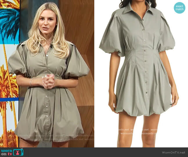 Cleo Balloon Skirt Poplin Shirtdress by Jonathan Simkhai worn by Morgan Stewart on E! News