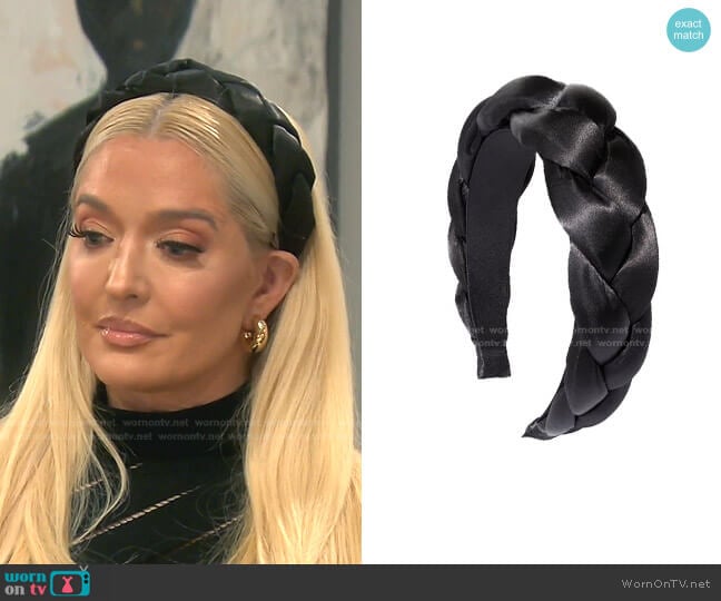 5th Ave Braided Satin Headband by L. Erickson worn by Erika Jayne on The Real Housewives of Beverly Hills