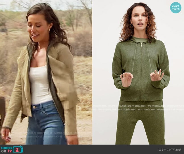 The Judith Hoodie—Cashmere by M.M. Lafleur worn by Katie Thurston on The Bachelorette