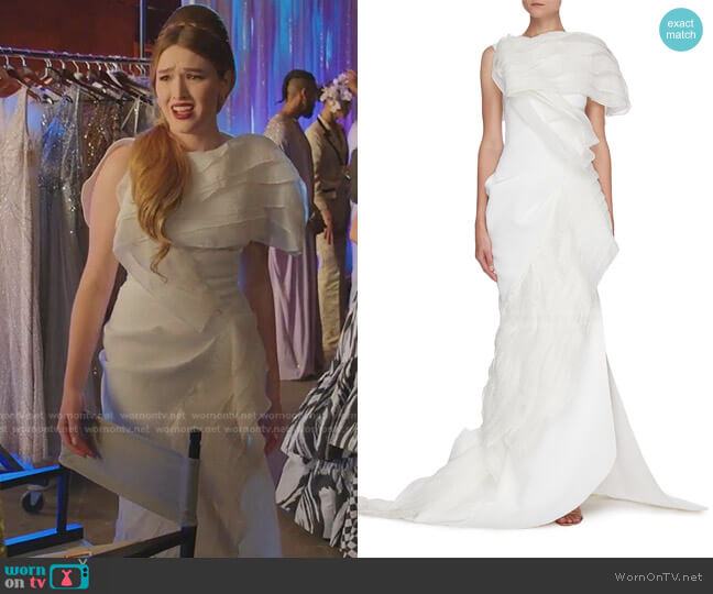 Serene Tiered Silk-Blend Gown by Maticevski worn by Kirby Anders (Maddison Brown) on Dynasty