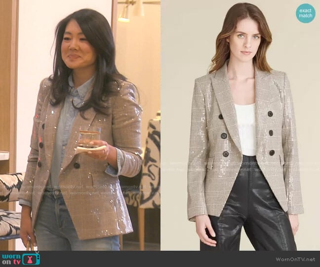 Miller Sequin Dickey Jacket by Veronica Beard worn by Crystal Kung Minkoff on The Real Housewives of Beverly Hills