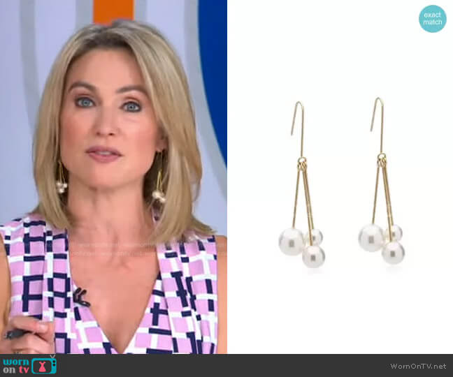 Pearl Drops by Accessory Concierge worn by Amy Robach on Good Morning America