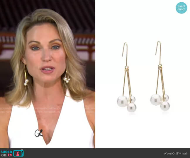 Pearl Drops by Accessory Concierge worn by Amy Robach on Good Morning America