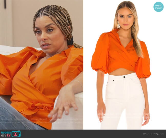 Cellini Blouse by Petersyn worn by Robyn Dixon on The Real Housewives of Potomac