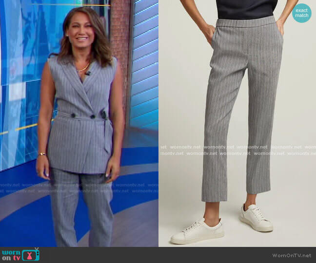 WornOnTV: Ginger’s grey striped vest and pants on Good Morning America ...