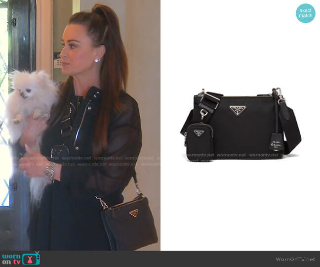 Re-Edition 2000 Re-Nylon Shoulder Bag by Prada worn by Kyle Richards on The Real Housewives of Beverly Hills