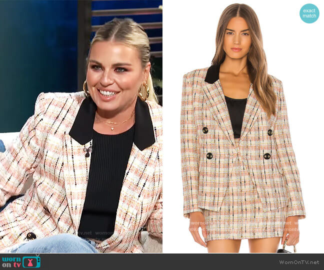 Jana Blazer by Ronny Kobo worn by Tanya Rad on E! News Daily Pop