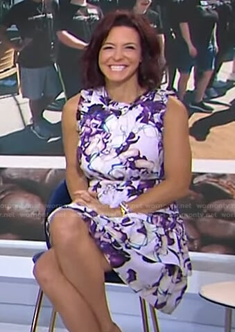 Stephanie Ruhle’s purple floral ruffle dress on Today