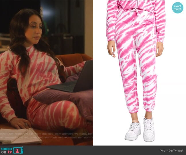 Playa Tie Dye Jogger Pants by Sundown by Splendid worn by Ana Torres (Francia Raisa) on Grown-ish