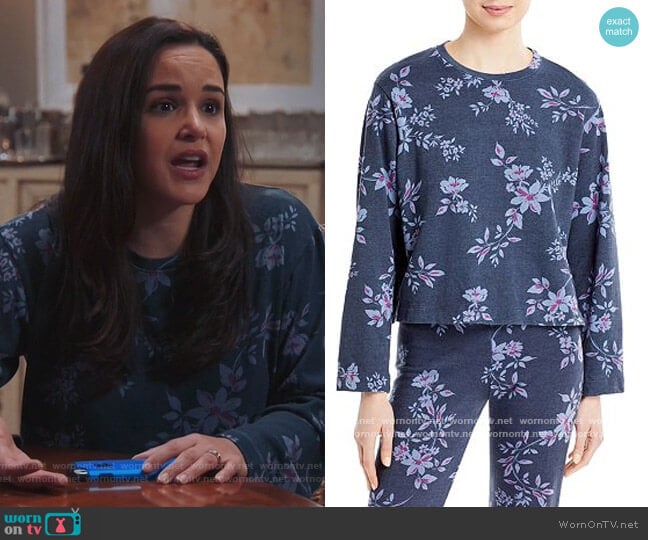 Dark Floral Sweatshirt by Sundry worn by Amy Santiago (Melissa Fumero) on Brooklyn Nine-Nine