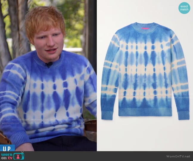 Wire Tie-Dyed Cashmere Mock-Neck Sweater by The Elder Statesman worn by Ed Sheeran on Today