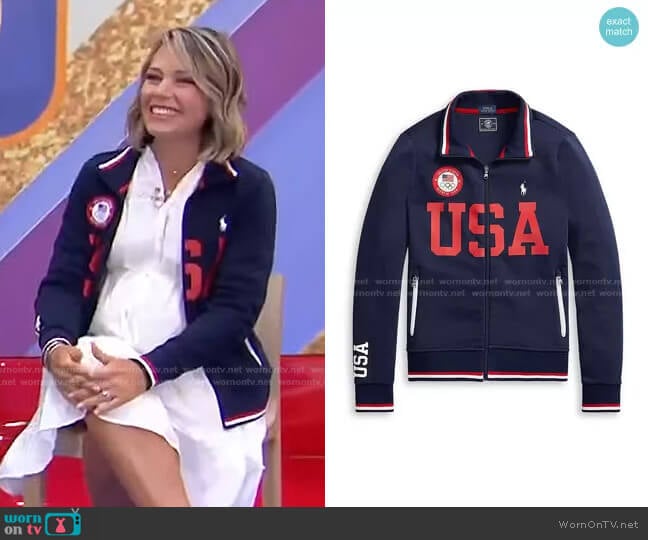 WornOnTV: Dylan’s navy USA track jacket on Today | Dylan Dreyer ...