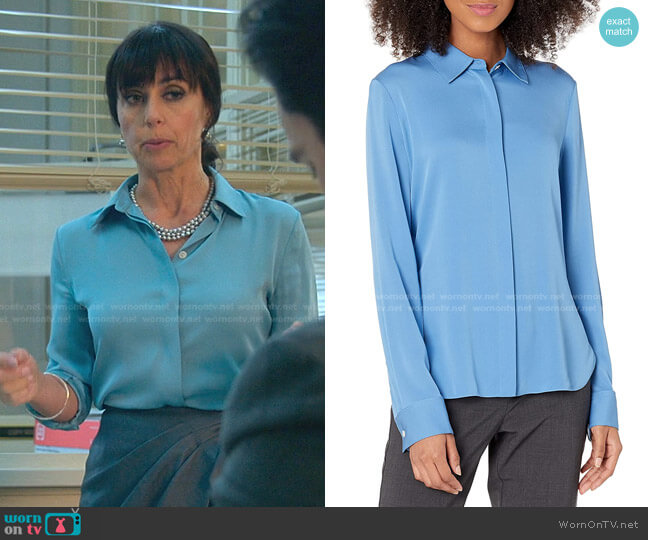 Classic Fitted Shirt by Theory worn by Kathleen Gale (Constance Zimmer) on Good Trouble