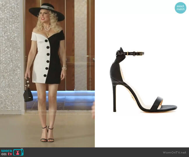 Venus Sandals by Veerah worn by Alexis Carrington (Elaine Hendrix) on Dynasty