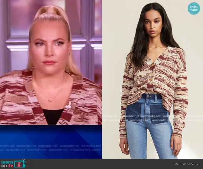 Lucelia Space-Dye Knit Cardigan by Veronica Beard worn by Meghan McCain on The View