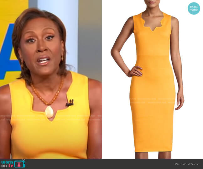 WornOnTV: Robin’s yellow scalloped neckline dress on Good Morning ...