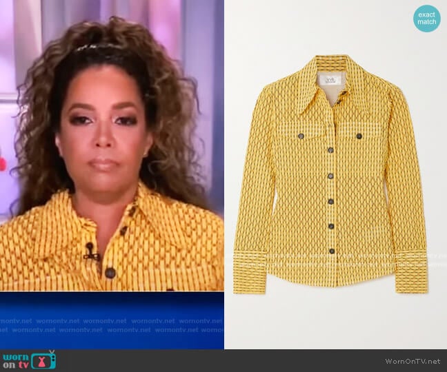 Perforated cotton-blend shirt by Victoria Victoria Beckham worn by Sunny Hostin on The View