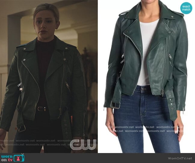 Allison Leather Moto Jacket by Walter Baker worn by Betty Cooper (Lili Reinhart) on Riverdale