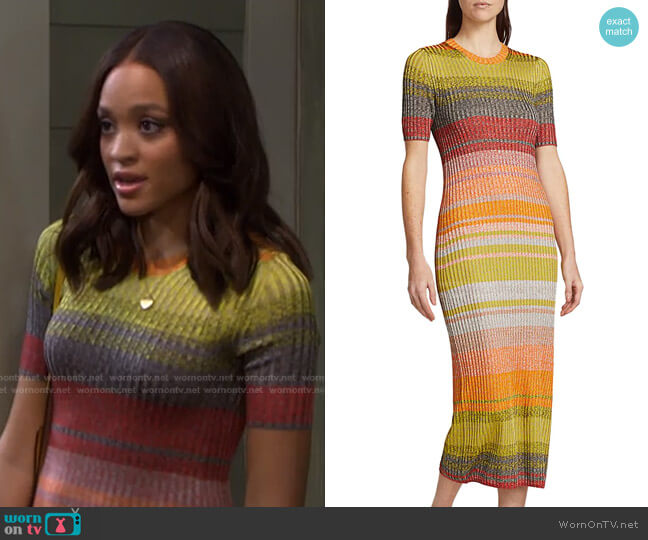 WornOnTV: Lani’s multicolor striped ribbed dress on Days of our Lives ...