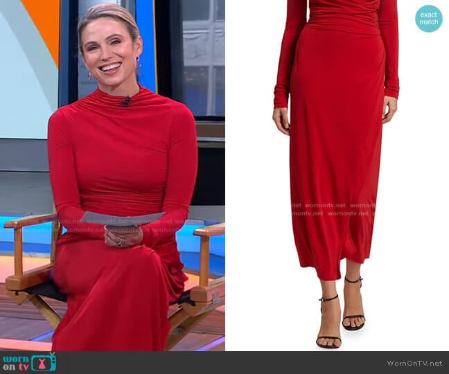 Skylar Ruched Jersey Skirt by A.L.C. worn by Amy Robach on Good Morning America