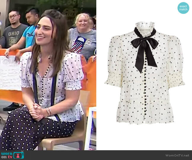 Vicky Tie Neck Blouse by Alice + Olivia worn by Sara Bareilles on Today