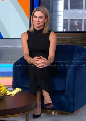 Amy’s black ribbed midi dress on Good Morning America