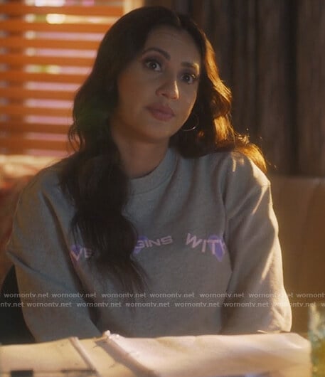 Ana's gray love begins with sweatshirt on Grown-ish