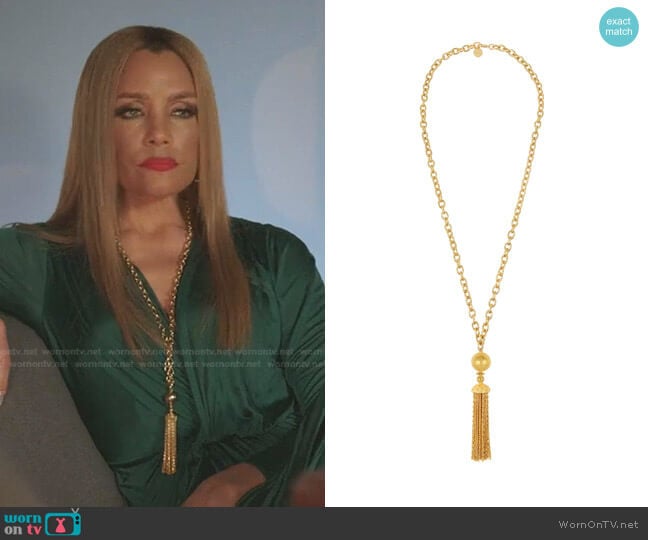 Battina Chain Necklace by Angelina Alvarez worn by Dominique Deveraux (Michael Michele) on Dynasty