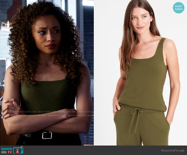 Banana Republic Square-Neck Sweater Tank worn by Astra Logue (Olivia Swann) on Legends of Tomorrow