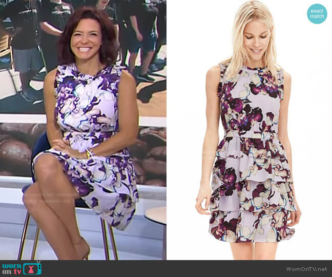 Synthetic Floral Ruffle Dress by Banana Republic worn by Stephanie Ruhle on Today