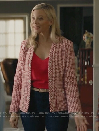 Barbara’s red and white tweed jacket on Stargirl
