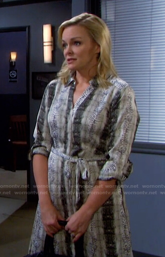 Belle's animal print shirtdress on Days of our Lives