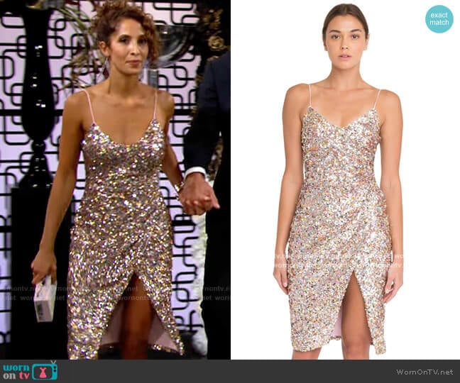 Black HAlo Bowery Funfetti Dress worn by Lily Winters (Christel Khalil) on The Young and the Restless