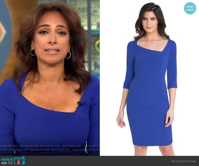 WornOnTV: Michelle Miller’s Blue Asymmetric Neckline Dress On CBS This ...