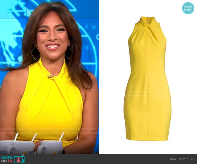 black halo yellow dress
