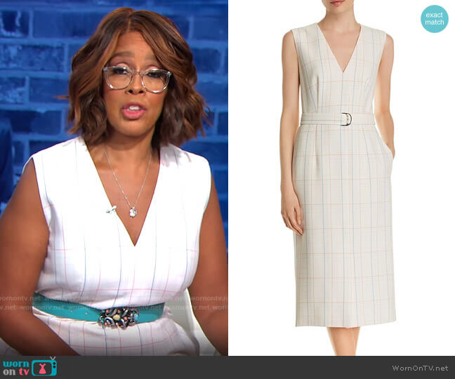 WornOnTV: Gayle King’s white plaid v-neck dress on CBS This Morning ...