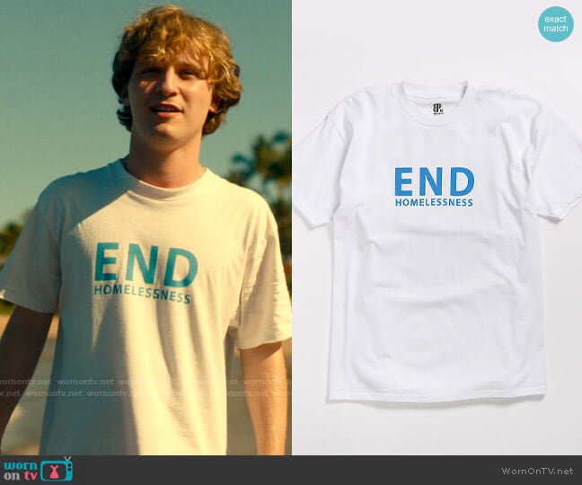 Brooklyn Projects End Homelessness T-shirt worn by Quinn Mossbacher (Fred Hechinger) on The White Lotus