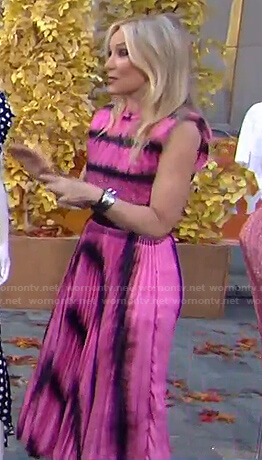 Chassie Post’s pink tie dye top and skirt on Today