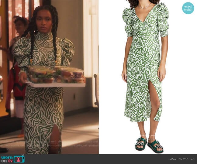 Kacy Dress by Cinq a Sept worn by Zoey Johnson (Yara Shahidi) on Grown-ish