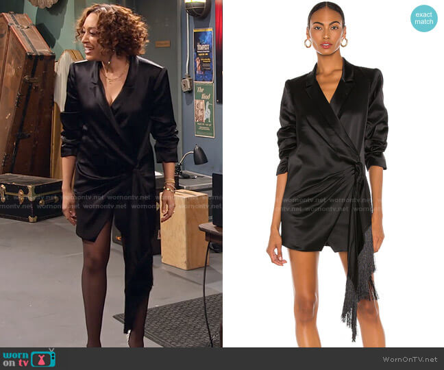 Shannon Blazer Dress by Cinq a Sept worn by Cocoa McKellan (Tia Mowry-Hardrict) on Family Reunion