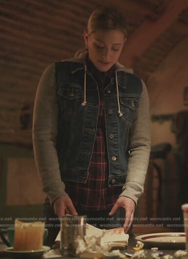 Betty's denim mixed media hoodie on Riverdale