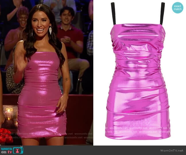 Metallic-effect ruched minidress by Dolce & Gabbana worn by Kaitlyn Bristowe on The Bachelorette